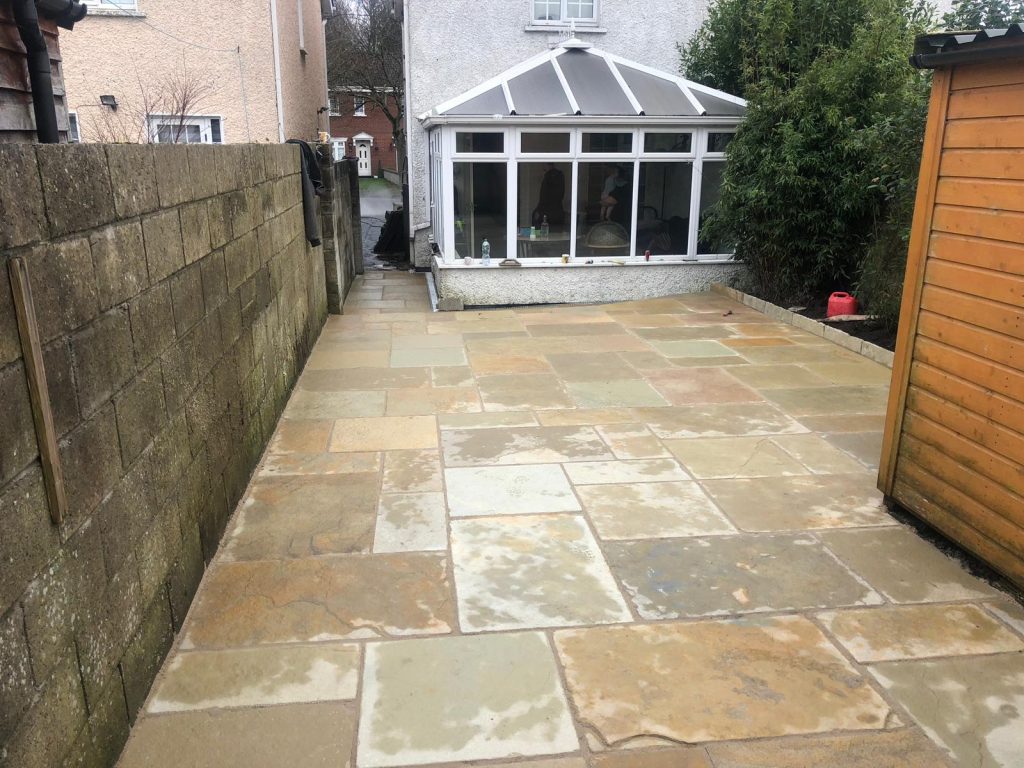 New Limestone Slabbed Patio in Dublin