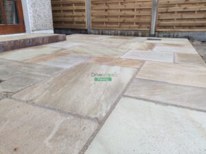 Mint Sandstone Slabbed Patio in Hartstown, Dublin