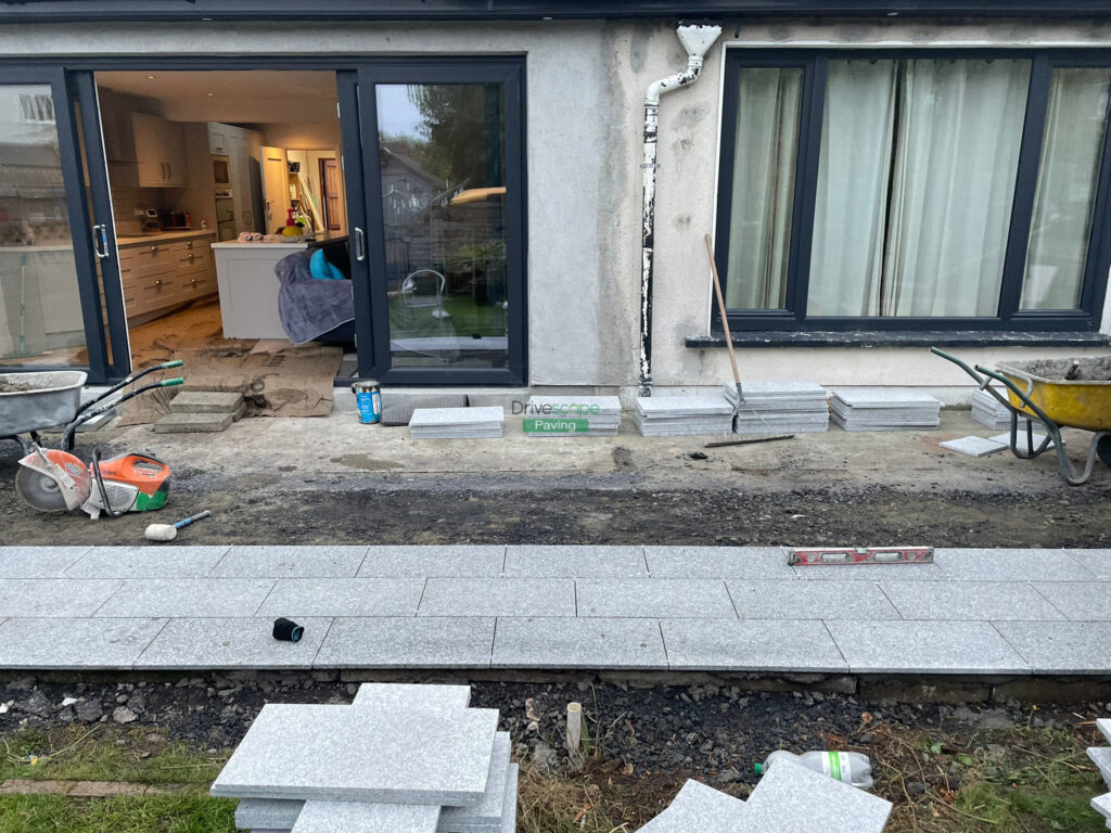 Raised Patio with Granite Slabs in Templeogue, Dublin