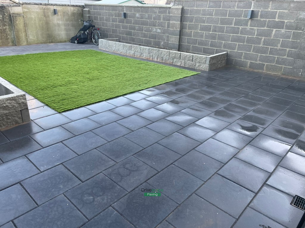 Classic Patio with Raised Flowerbeds and Artificial Grass in Rathangan, Co. Kildare