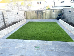 Classic Patio with Raised Flowerbeds and Artificial Grass in Rathangan, Co. Kildare