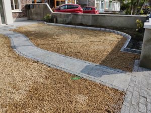 Gravelled Driveway with Granite Slabbed Patio and Pathway in Blanchardstown, Dublin