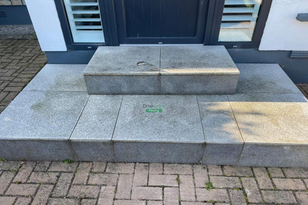 Driveway with Imprinted Concrete, Slane Borderline and New Steps in Blanchardstown, Dublin (1)