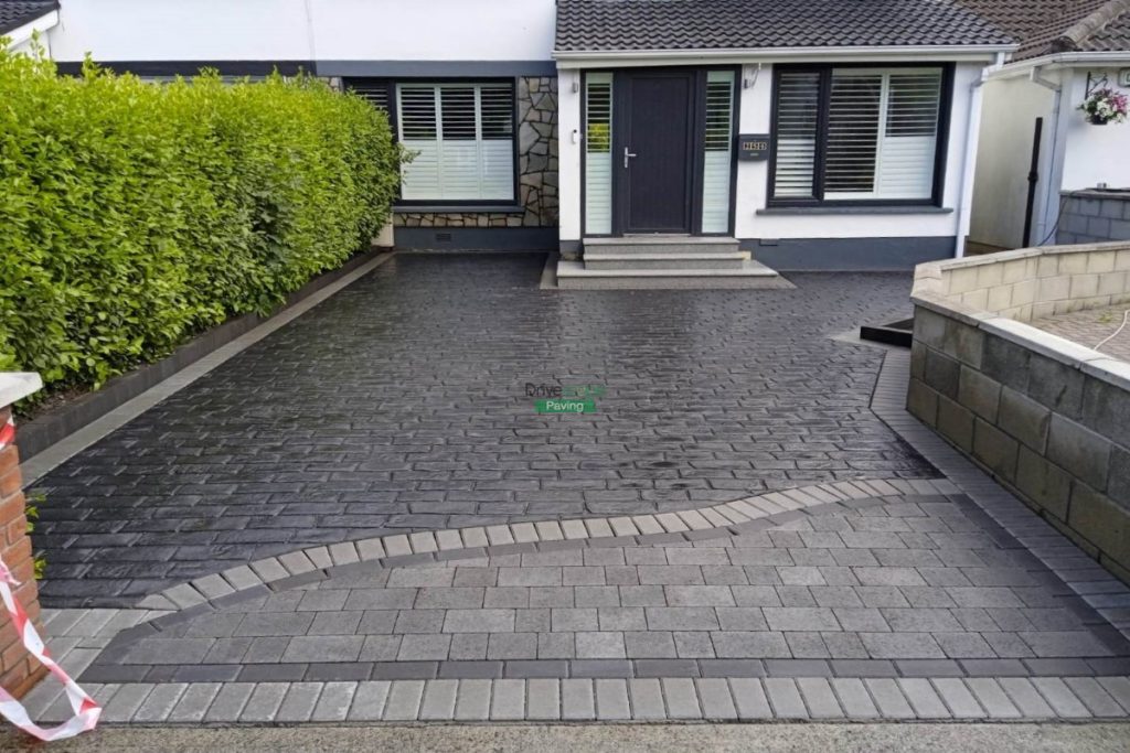 Driveway with Imprinted Concrete, Slane Borderline and New Steps in Blanchardstown, Dublin