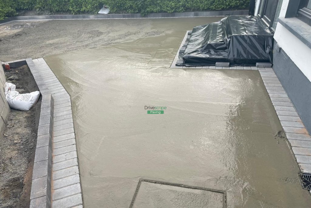 Driveway with Imprinted Concrete, Slane Borderline and New Steps in Blanchardstown, Dublin (4)