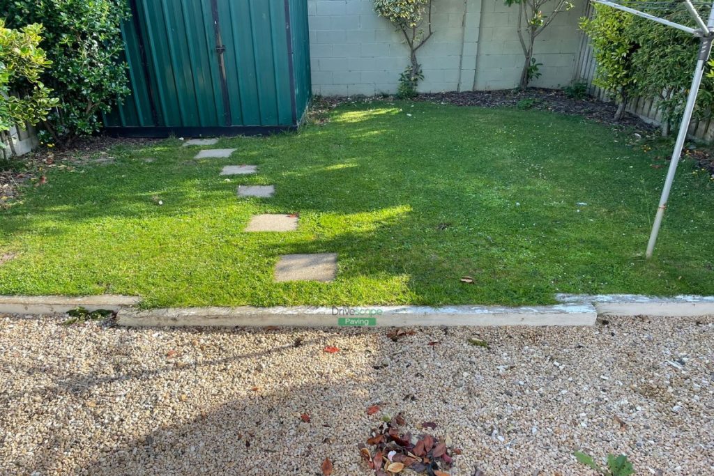 Limestone Slabbed Patio with Raised Flower Bed and Roll-On Turf in Donabate, Co. Dublin (2)