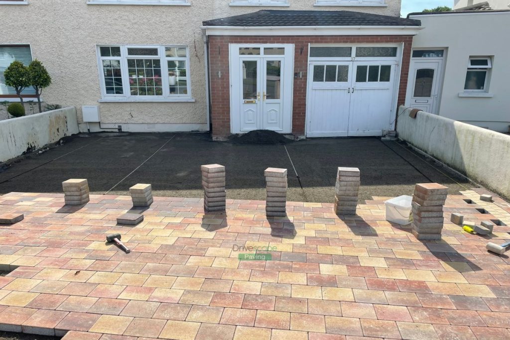 Corrib Block Paved Driveway with New Pillar in Blackrock, Dublin (3)
