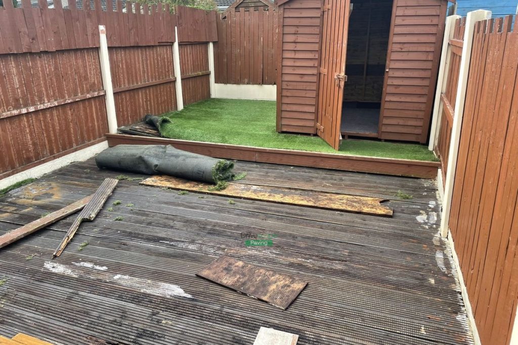 Granite Slabbed Patio with Rustic Borderline and New Fencing in Clonsilla, Dublin (3)