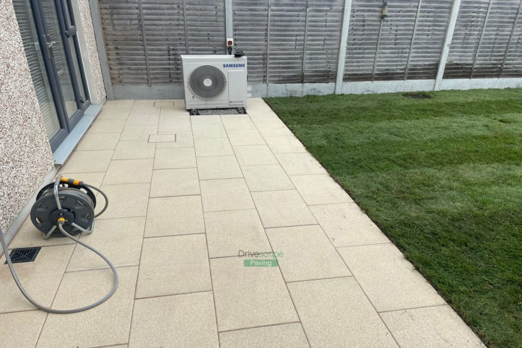 Patio with Buff Granite Slabs and Roll-On Turf in Hansfield Wood, Dublin (3)