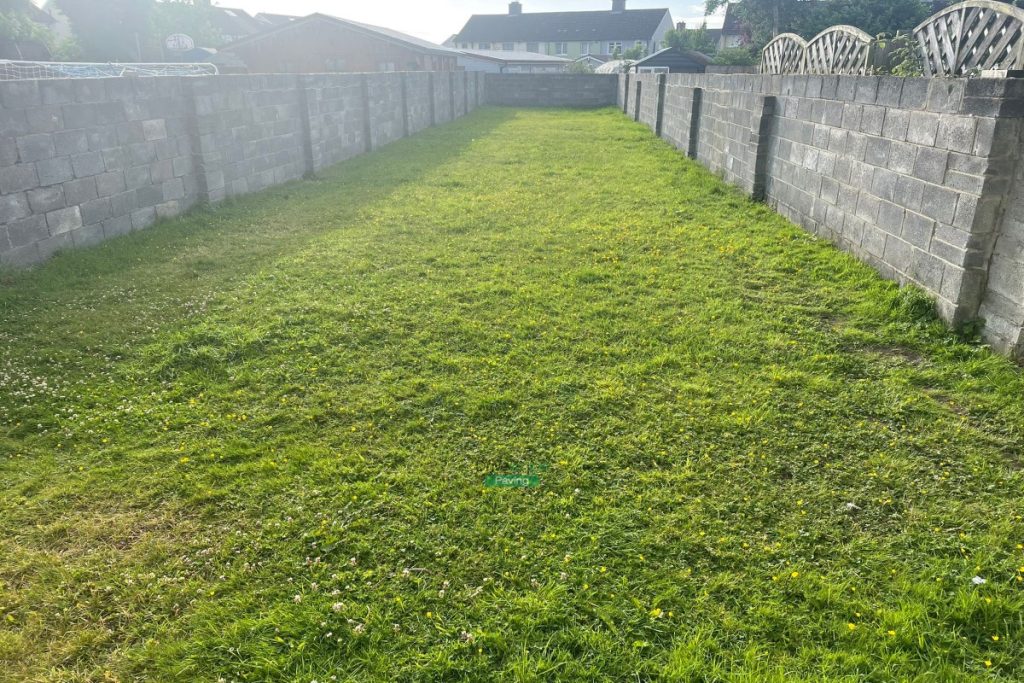 Patio with Classic Flags, Slane Borderline and Roll-On Turf in Ballyfermot, Dublin (2)