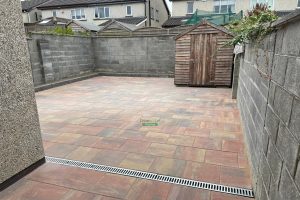 Patio with Classic Rustic Slabs, Flower-Beds and ACO Drains in Lucan, Dublin (4)