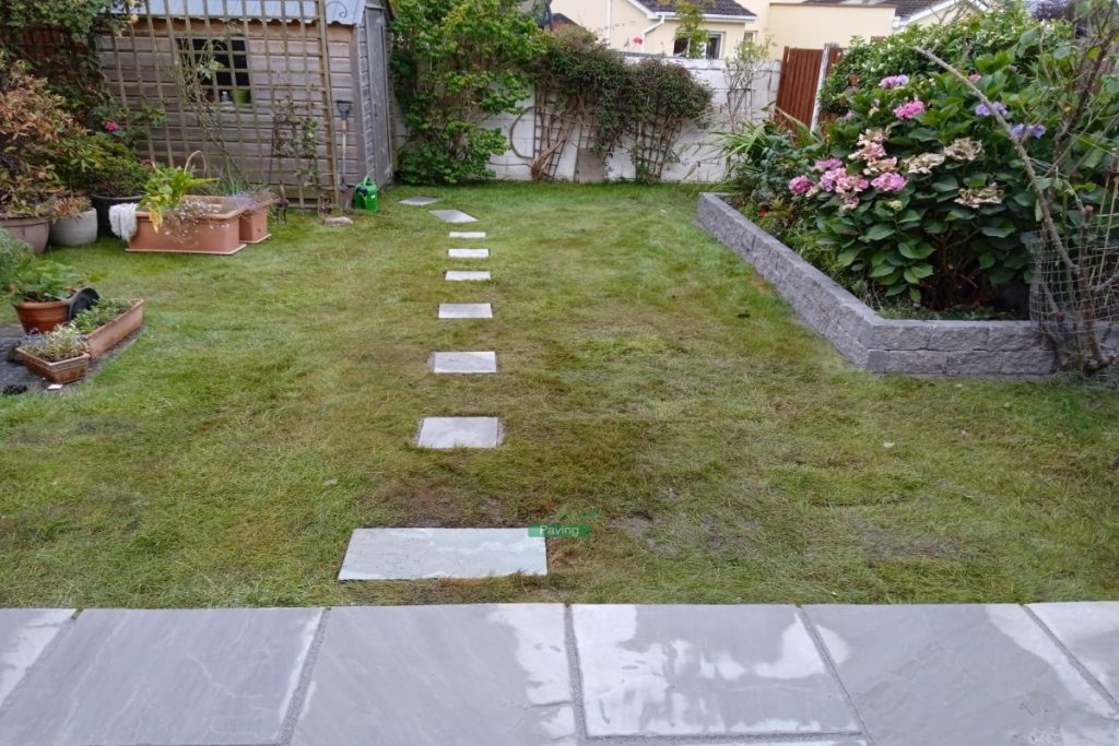 Kandla Grey Limestone Patio with Stepping Stones in Donabate, Co. Dublin (3)