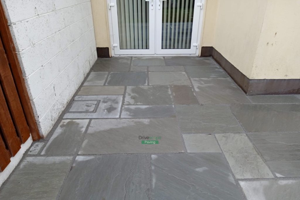 Kandla Grey Limestone Patio with Stepping Stones in Donabate, Co. Dublin (5)