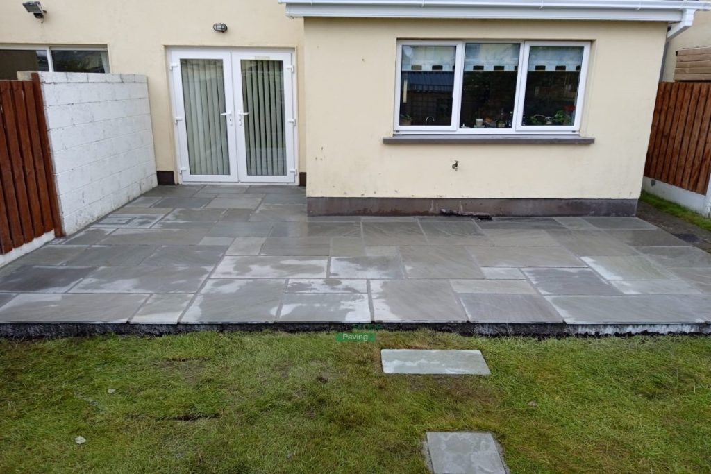 Kandla Grey Limestone Patio with Stepping Stones in Donabate, Co. Dublin