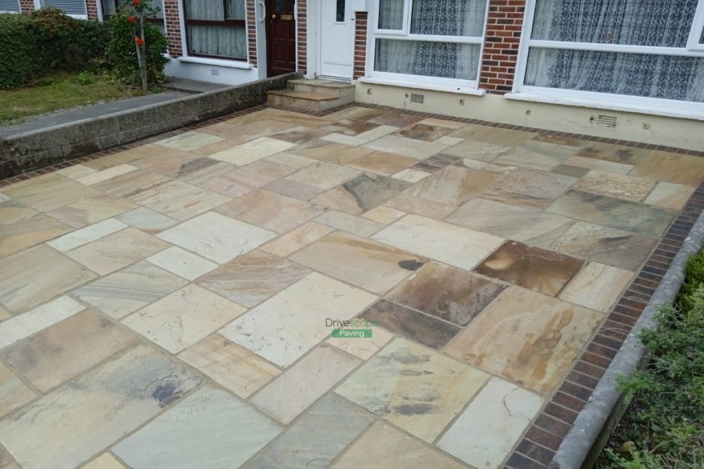 Mint Sandstone Slabbed Driveway with Rustic Borderline in Cabra, Dublin (7)