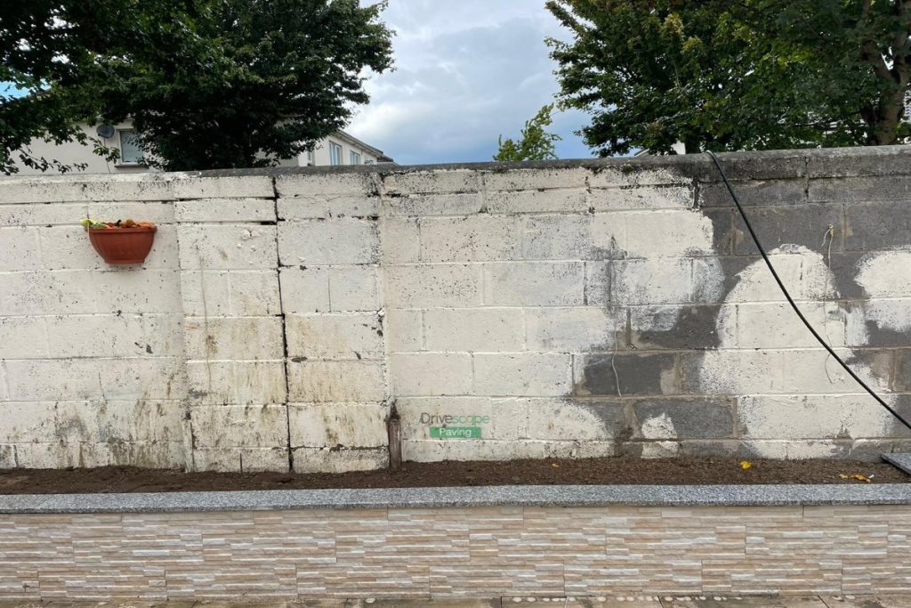 Porcelain Tiled Patio and Raised Flowerbeds with Granite Capping in Lucan, Dublin (4)