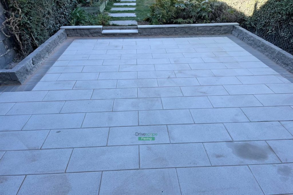 Silver Granite Slabbed Patio with Charcoal Borderline and Hallmark Walling in Killester, Dublin (3)