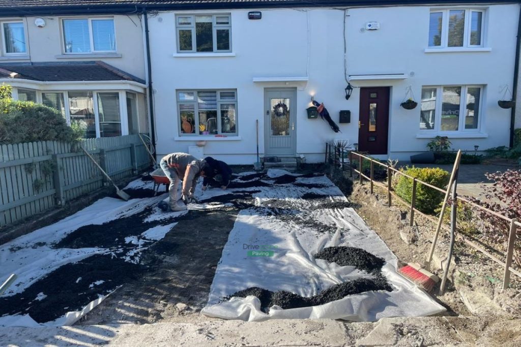 Driveway with Granite Corrib Paving, New Doorstep and Pillars in Clontarf, Co. Dublin (2)