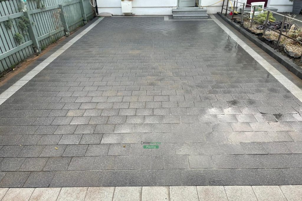 Driveway with Granite Corrib Paving, New Doorstep and Pillars in Clontarf, Co. Dublin