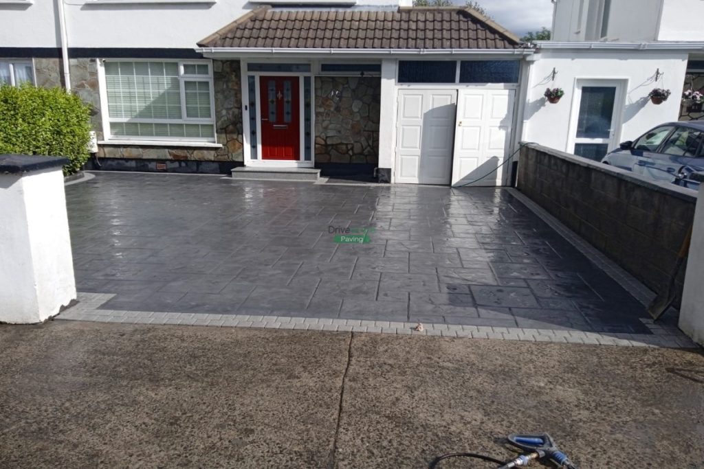 Driveway with Imprinted Concrete and Granite Borderlines in Blanchardstown, Dublin