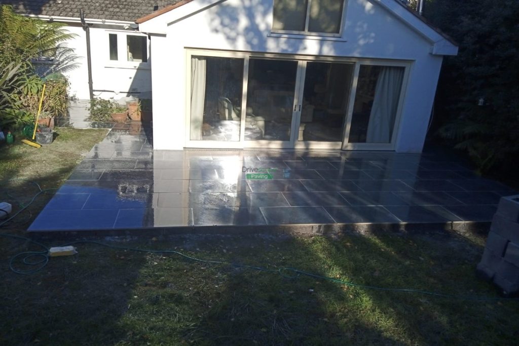 Patio with Black Slate Porcelain Tiles in Baldoyle, Dublin (7)