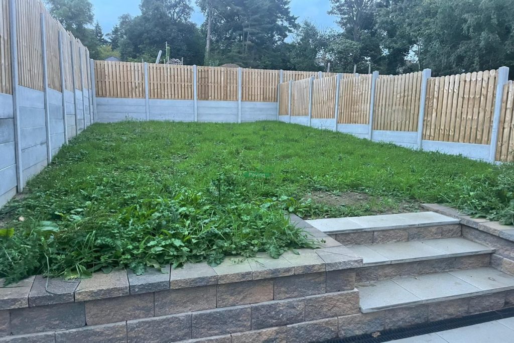 Tiered Patio with Granite Slabs, Connemara Walling and Concrete Base in Bray, Co. Wicklow (1)