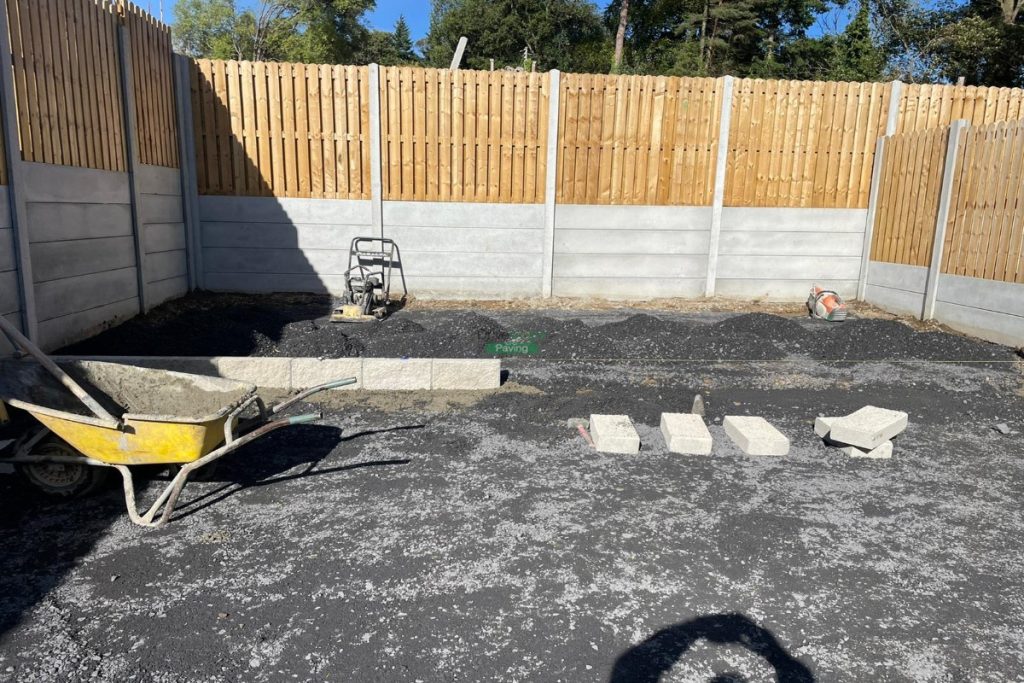 Tiered Patio with Granite Slabs, Connemara Walling and Concrete Base in Bray, Co. Wicklow (2)