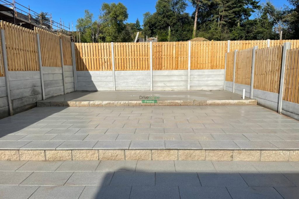 Tiered Patio with Granite Slabs, Connemara Walling and Concrete Base in Bray, Co. Wicklow (7)