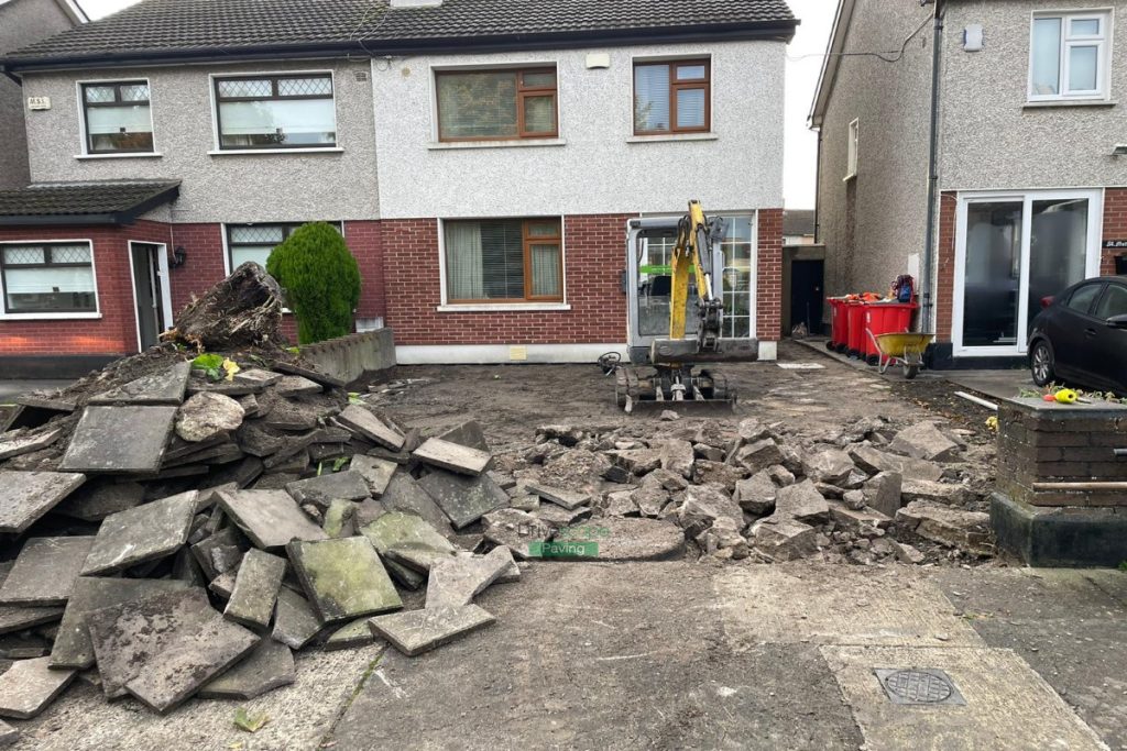 Driveway with Corrib Paving, New Wall and Pillar in Whitehall, Dublin (2)