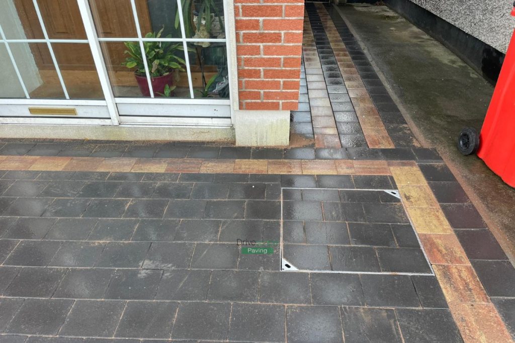 Driveway with Corrib Paving, New Wall and Pillar in Whitehall, Dublin (4)