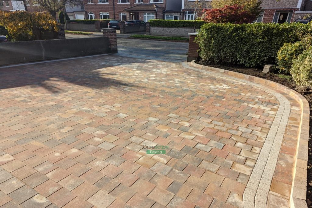 Driveway with Tobermore Block Paving, Granite Borderlines and New Pillar in Clontarf, Dublin (7)