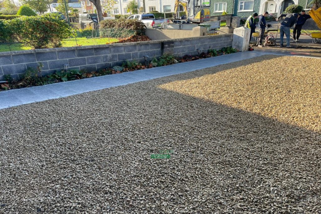 Gravelled Driveway with Silver Granite Slabs in Ashtown, Dublin (6)