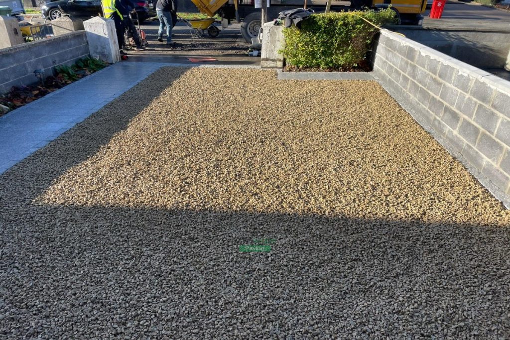 Gravelled Driveway with Silver Granite Slabs in Ashtown, Dublin (7)