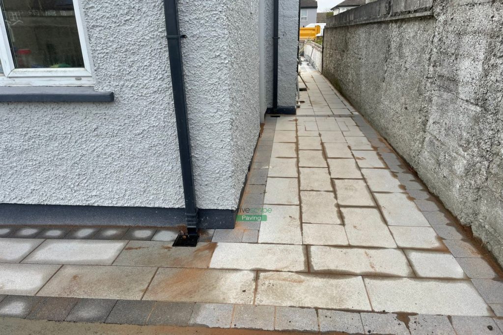 Patio with Newgrange Granite Slabs and Black Granite Borderline in Blanchardstown, Dublin (4)