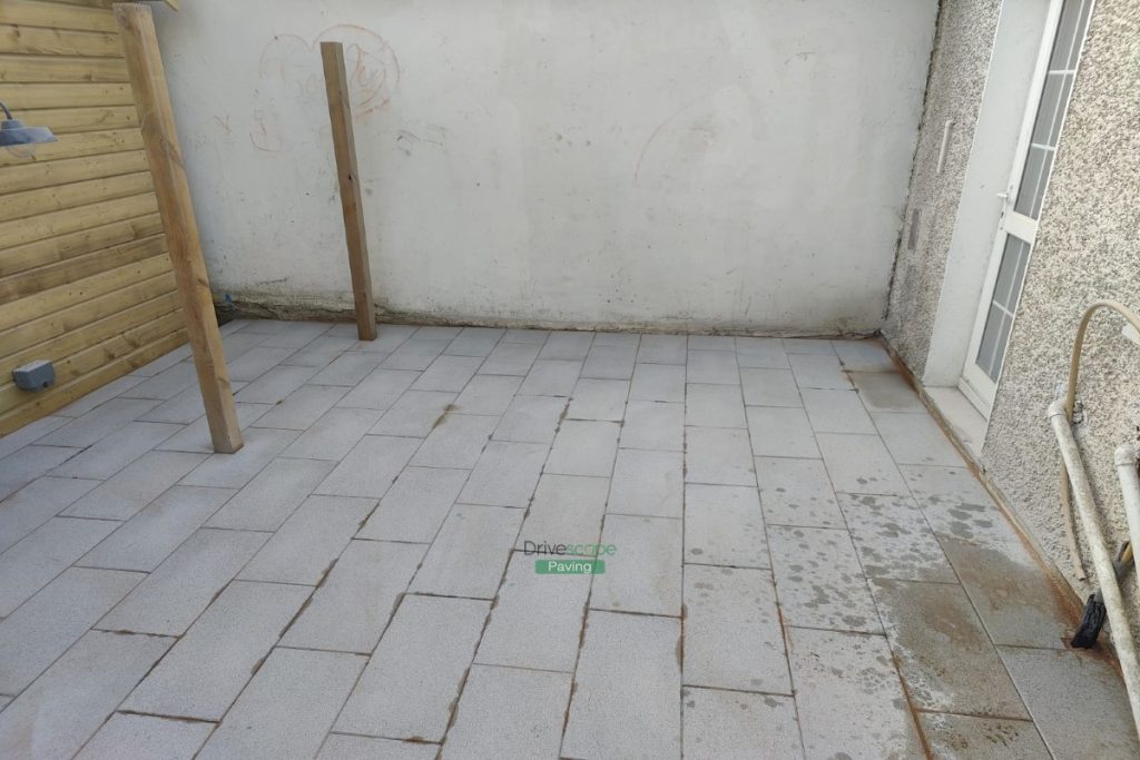 Newgrange Granite Slabbed Patio with Treated Posts in Celbridge, Co. Kildare (8)