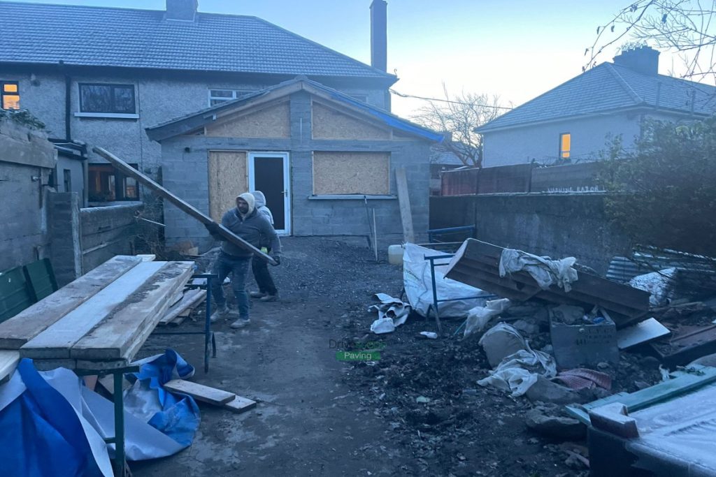Raised Patio with Rustic Mellifont Paving in Cabra, Dublin (1)