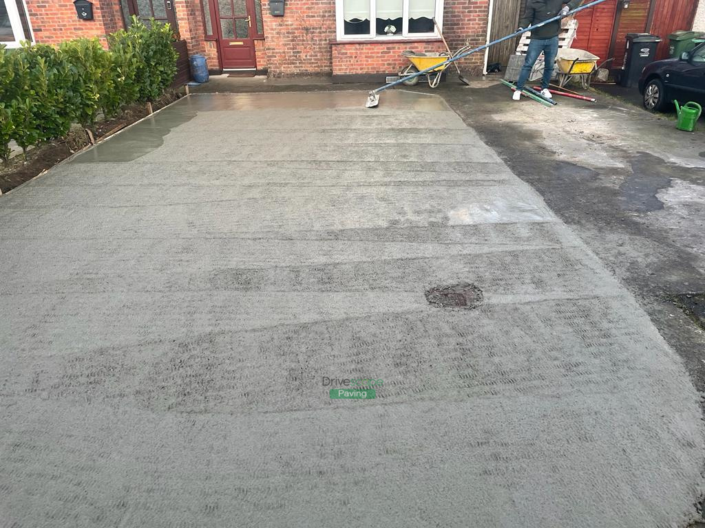 Concrete Driveway Extension with a Brushed Finish in Lucan, Co. Dublin