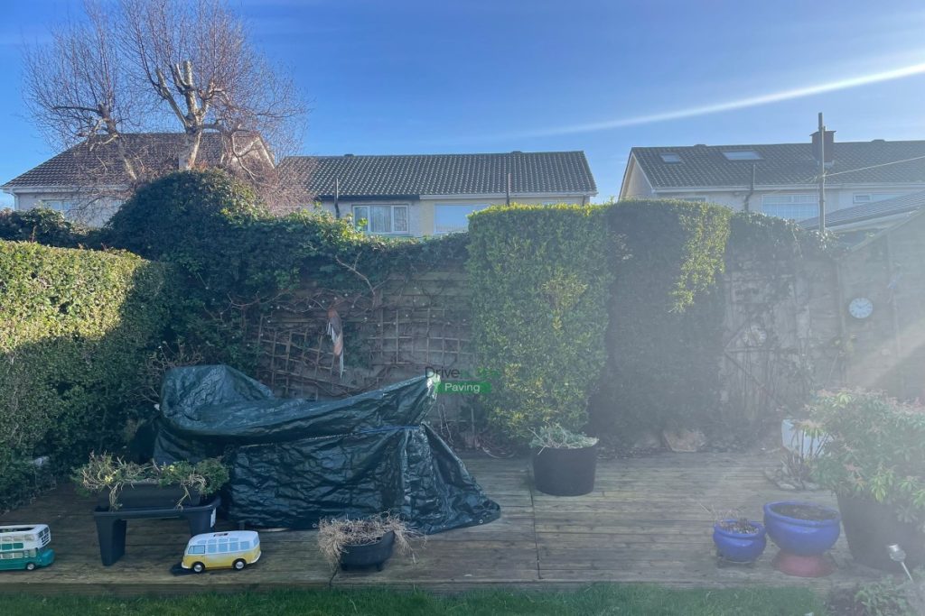 Porcelain Tiled Raised Patio with Connemara Walling in Dublin (2)