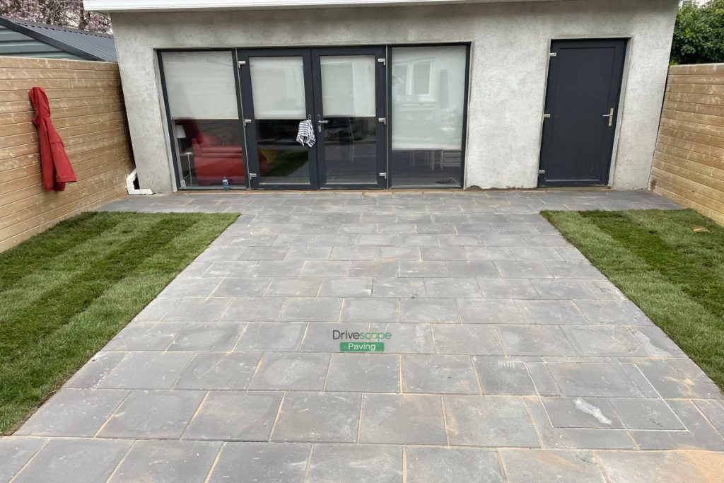 Patio with Classic Flags and Roll-On Turf in Clonee, Co. Meath