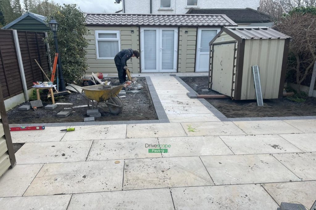 Porcelain Tiled Patio with Granite Borderlines and Gravel in Celbridge, Co. Kildare (3)