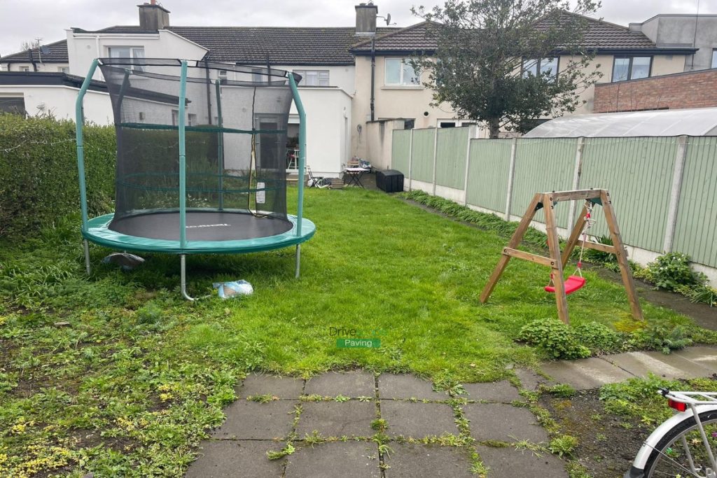 Raised Patio with Buff Granite and Classic Rustic Slabs, New Fencing and Artificial Grass in Clontarf, Dublin (2)