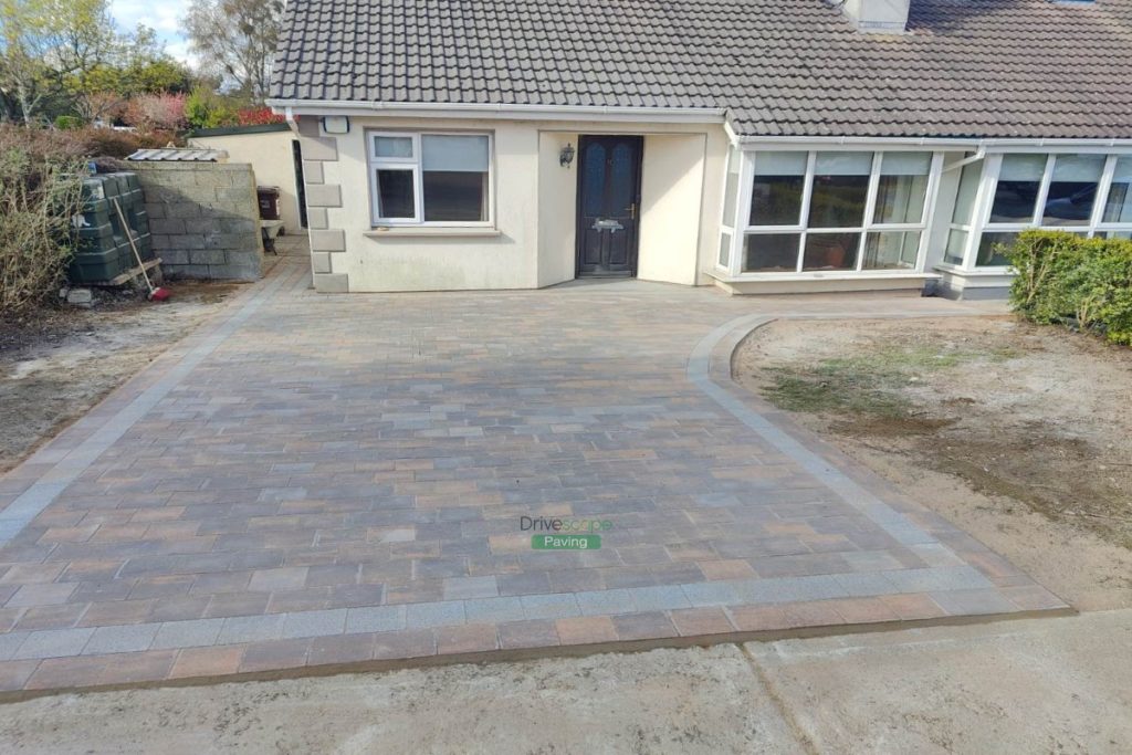 Driveway with Curragh Gold Corrib Paving and Black Granite Border in Newcastle, Co. Wicklow