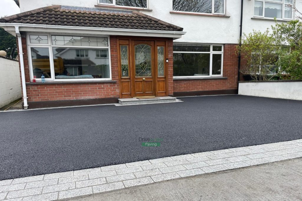 Asphalt Driveway with Silver Granite Border and Bull-Nose Step in Portmarnock, Dublin