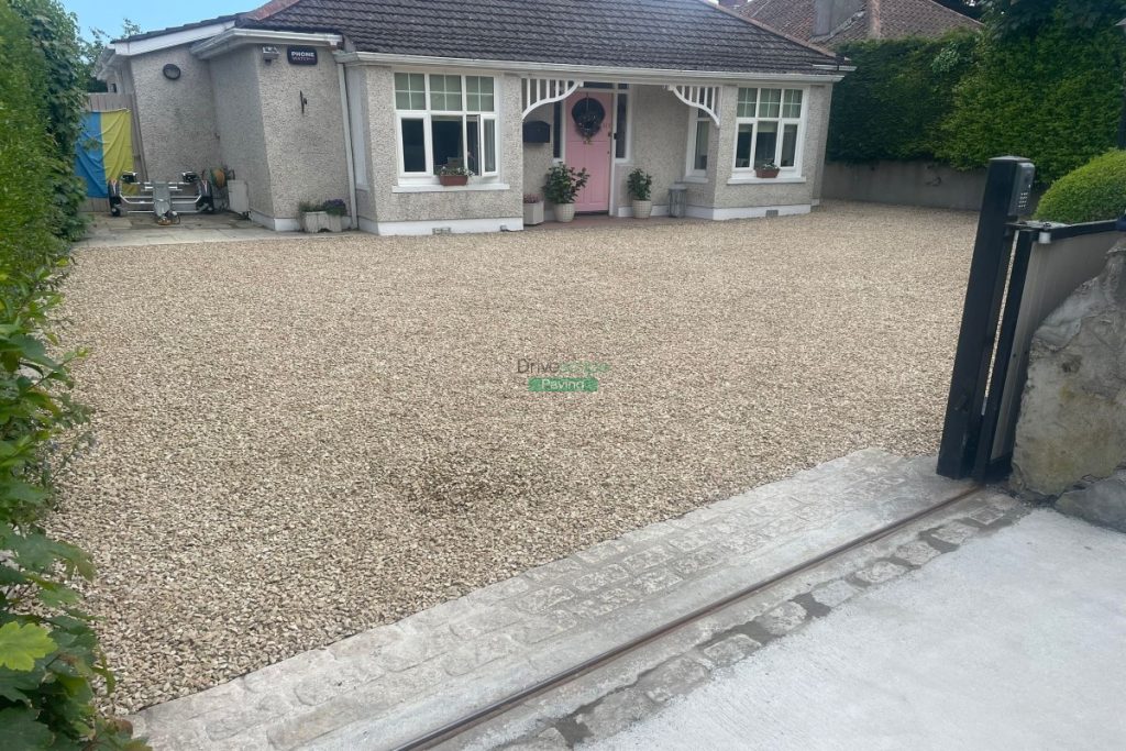 Driveway with Golden Gravel in Churchtown, Dublin