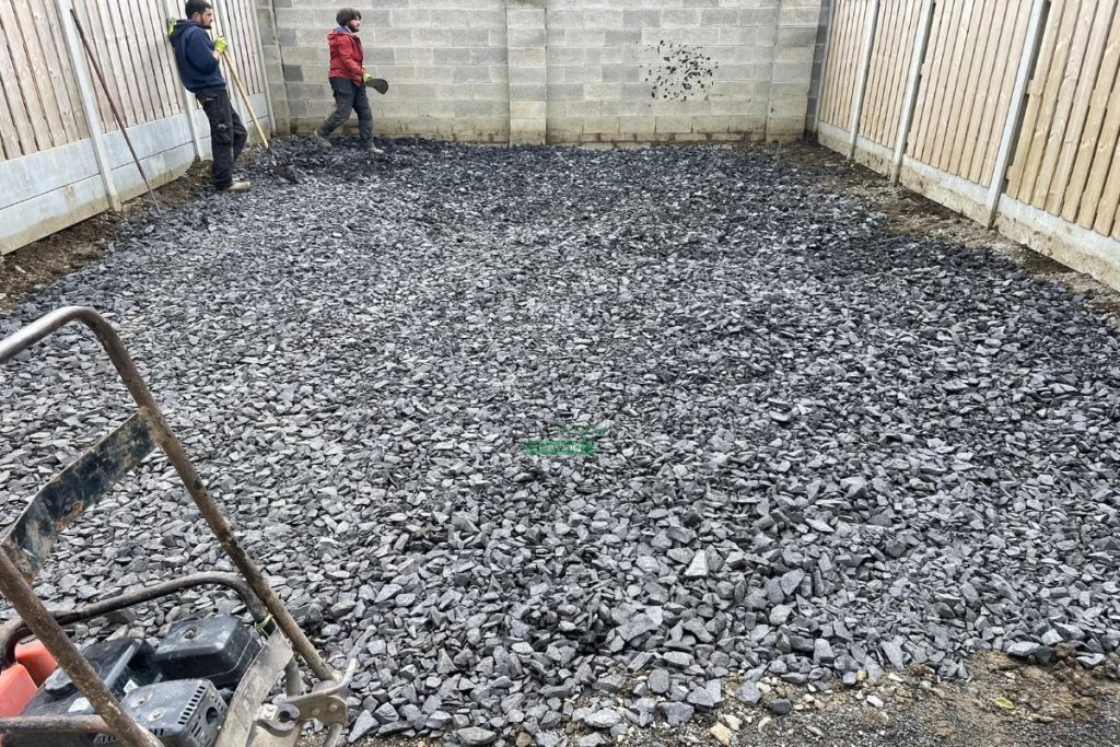 Patio with Newgrange Slabs, Mellifont Kerbing, Stepping Stones and Roll-on Turf in Portmarnock, Co. Dublin (3)