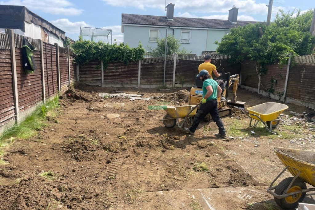 Patio with Silver Granite Slabs, Charcoal Borders and Raised Flowerbeds in Tallaght, Dublin (3)