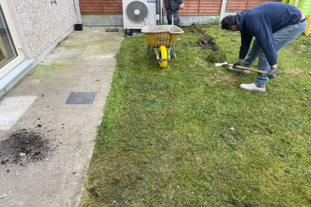Patio with Silver Granite Slabs and Raised Flowerbeds in Hansfield Wood, Dublin (1)