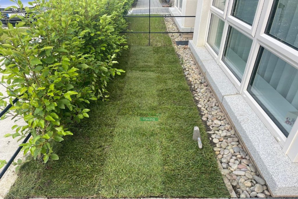 Patio with Silver Granite Slabs and Roll-On Turf in Portmarnock, Co. Dublin (3)