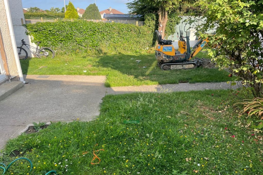 Granite Slabbed Patio with Curved Flowerbeds in Lucan, Dublin (2)