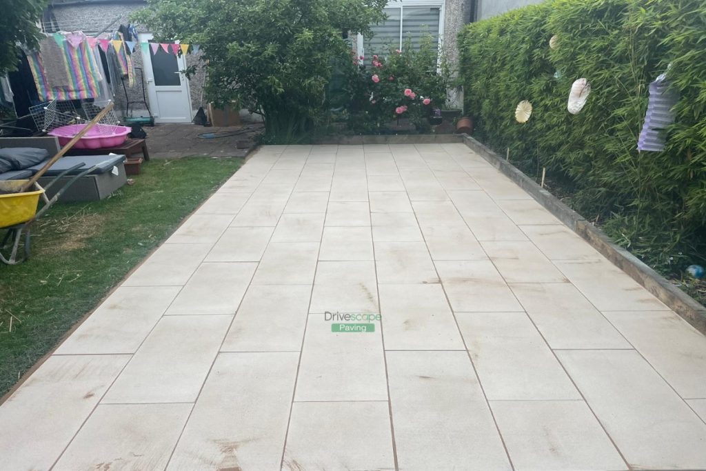 Patio with Newgrange Granite Slabs and New Drainage System in Knocklyon, Dublin (3)